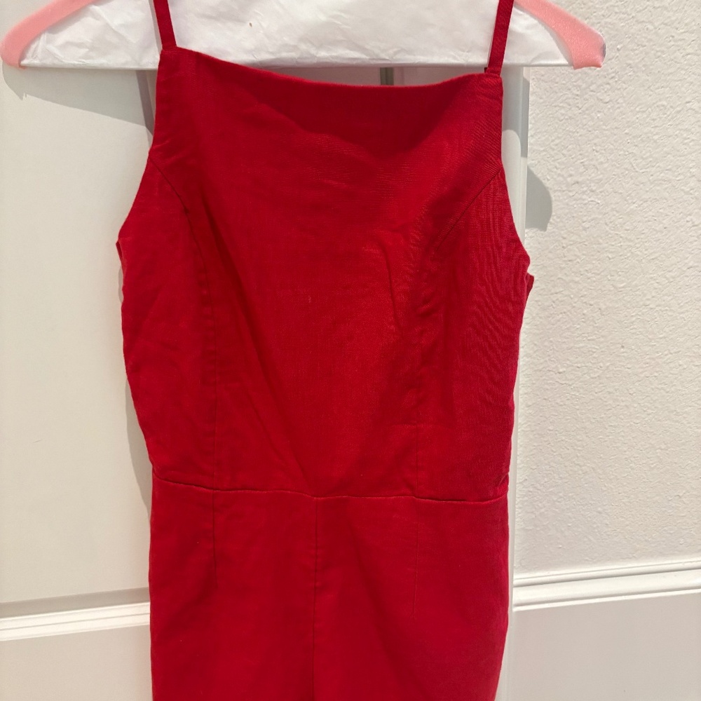 Abercrombie & Fitch Apron Linen Blend Romper- NWT - Picture 2 of 6